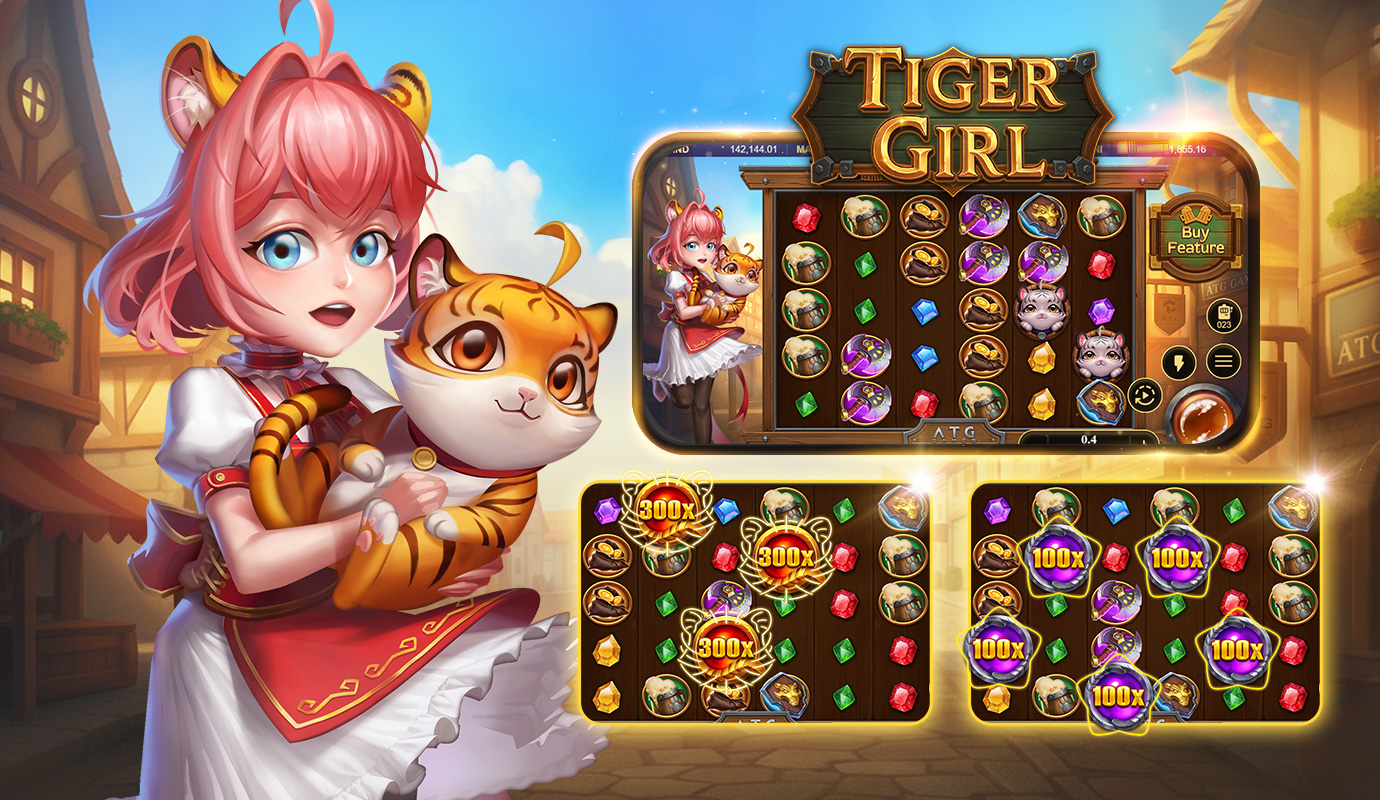 ATG Games新作二次元獸娘 Slot《虎小妹》元氣上線，引爆 6x5 全盤消除狂潮